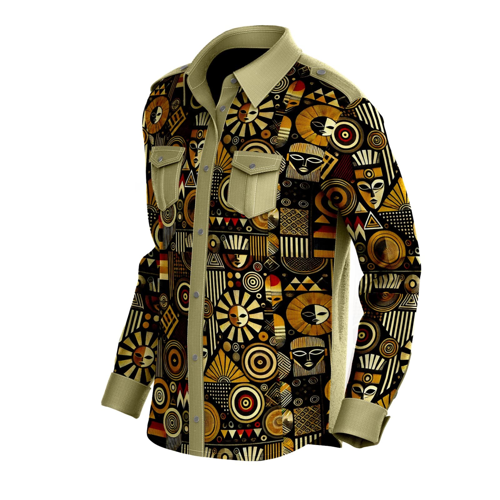 Camisa de Luxo com Padrão Africano